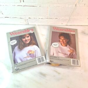 Lot of 2 VTG NOS Golden Bee Wearables Counted Cross Stitch Kits